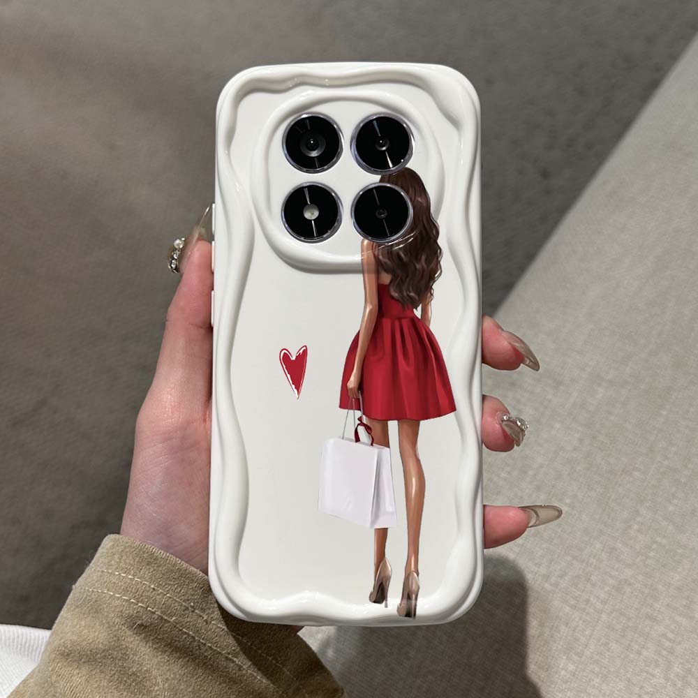 Xiaomi Redmi Note 14 - Luxury Rear View Red Dress Phone