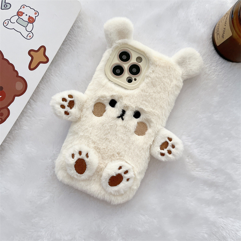 Korean 3D Cartoon Bear Fluffy  - Apple Iphone 15 Pro Max review and price