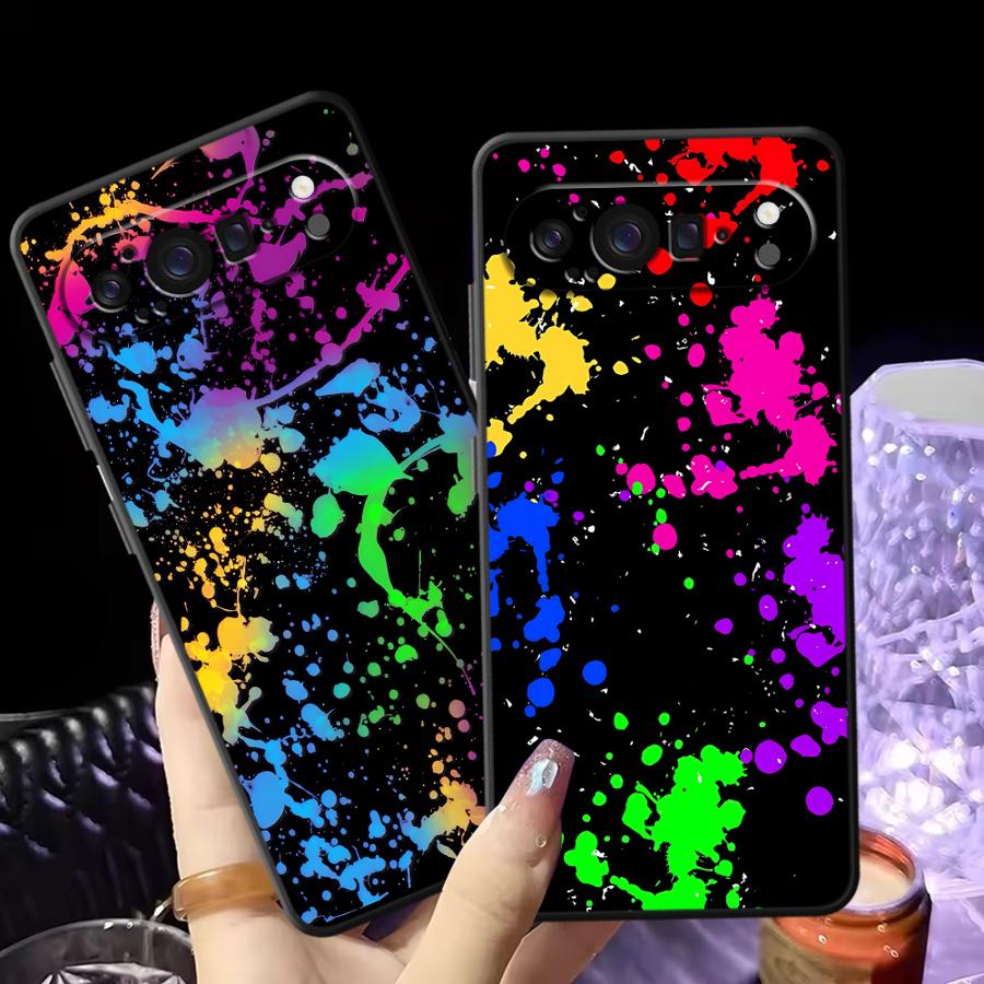Rainbow Paint Splatters Funda  - Google Pixel 9 Pro review and price