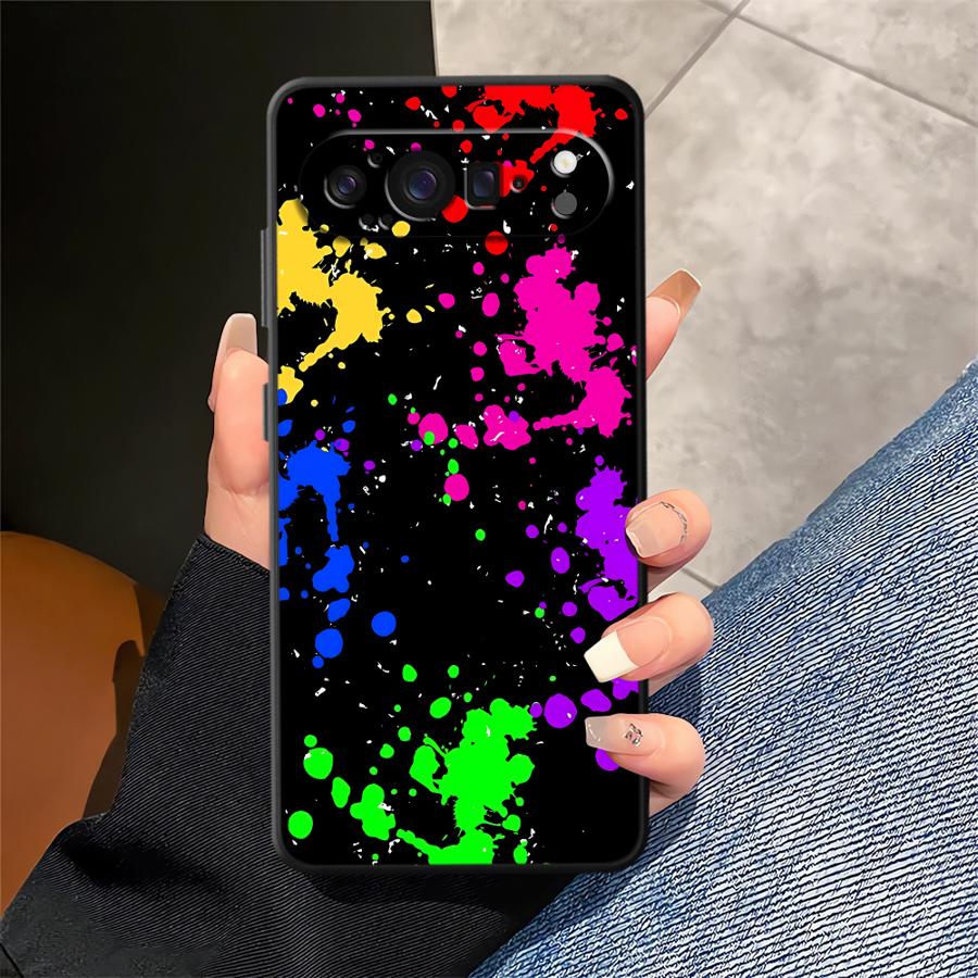 Rainbow Paint Splatters Funda  - Google Pixel 9 Pro review and price